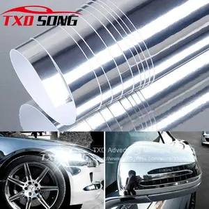 10/20/30x152cm Newest High stretchable mirror silver Chrome Mirror flexible Vinyl Wrap Sheet Roll Film Car Sticker Decal Sheet