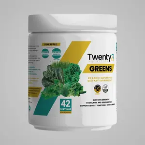 Twenty2 Greens Organic Superfood Greens Powder 9.5 Servings of Vegetables Alkalizing Minerals Detox Support Spirulina Chlorella Wheatgrass Kale Spinach Broccoli Sprouts Probiotics Prebiotics Digestive Enzymes Energy Digestion Support by Twenty2 Nutrition
