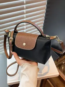 New Fall Winter Colorblock Mini Satchel Bag, Fashion Versatile Clutch, Casual Shoulder Bag, Commuter Bag for Teen Girls, College Students, Collar Women, Fashionable Versatile Purse, Casual Handbag Satchel
