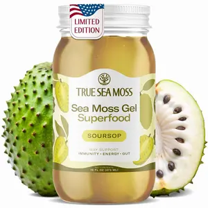 TrueSeaMoss Sea Moss Gel – Made in USA – Wildcrafted Seamoss, Fresh Fruits & Sea Vegetables – Soursop, Pack of 1 (Labels may Vary)