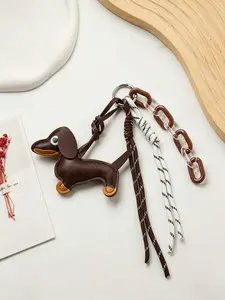 Dachshund Knitted Bag Charm, Purse Charm, Two Styles, Korean Retro Style, Cute and Heartwarming, for Bags, Keys, Earphone Cases, Friend and Couple Charms, Fashion Bag Charms
