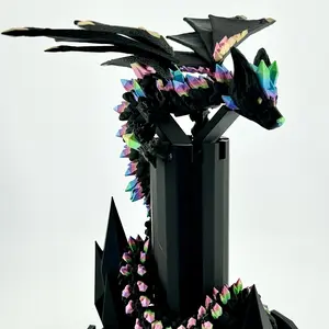 Wolf Crystal Winged Dragon Decor Figurine