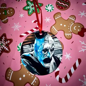 ART THE CLOWN TERRIFIER Horror Movie Christmas Ornament in Black and Blue Decor