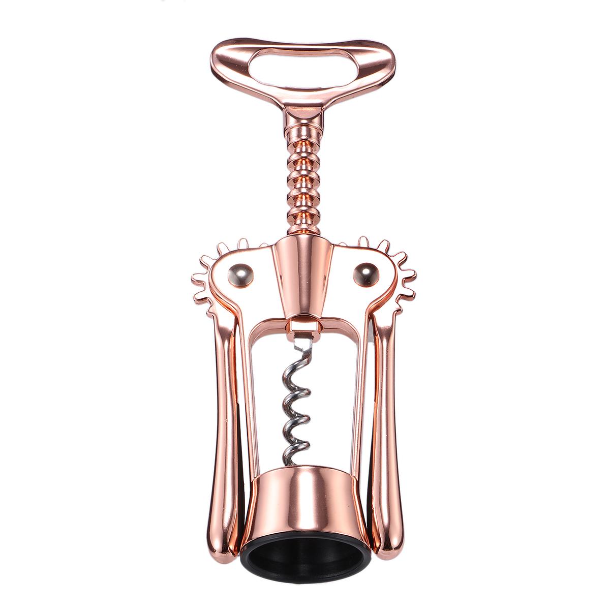 Wing Corkscrew Bottle Opener Godmorn Rose Gold Beer Opener with Wine Pourer, All-in-one Stainless Steel Winged Corkscrew Used in Kitchen Chateau Restaurant Bars