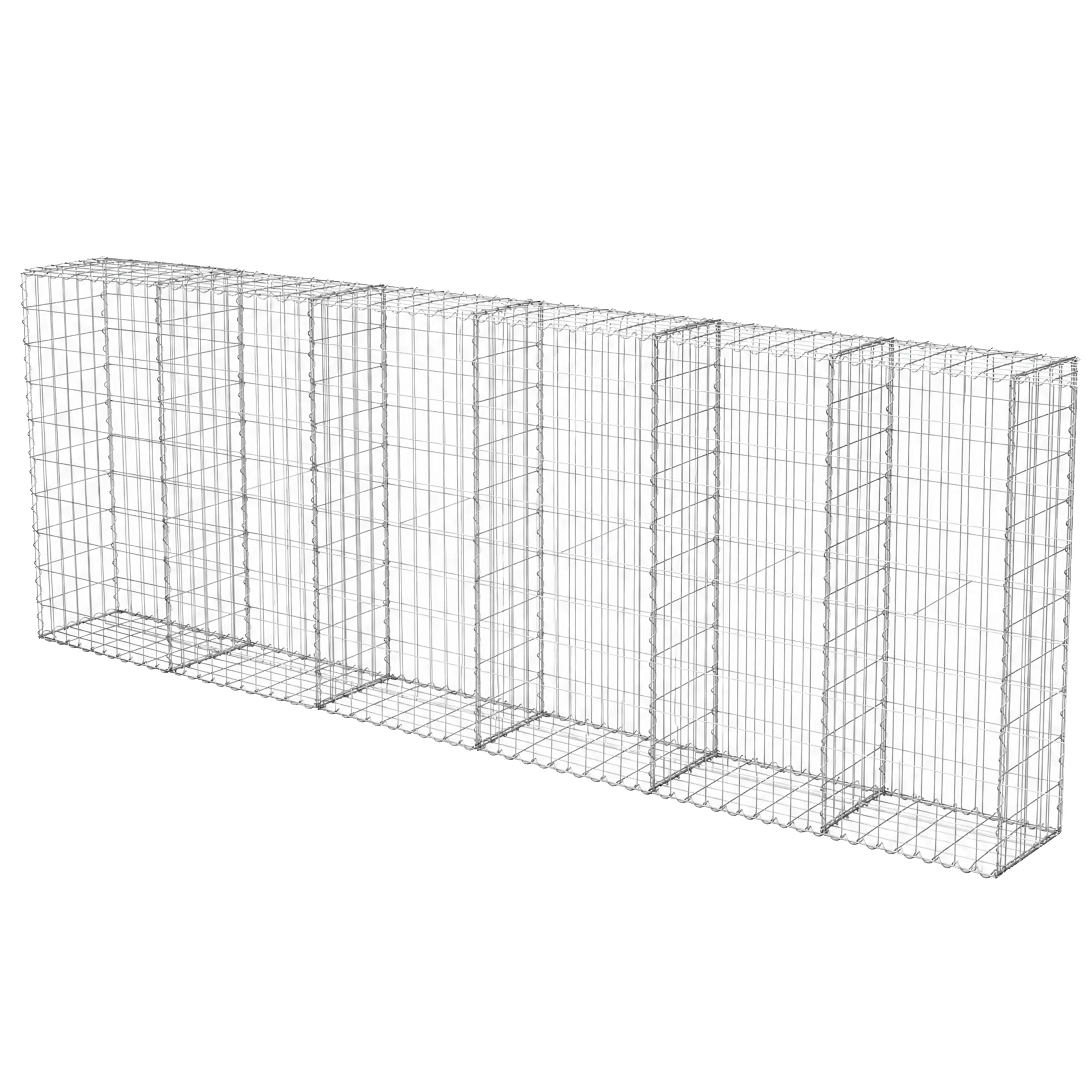 Galvanized Steel Gabion Basket with Multiple Dividers, Tall Welded Wire Stone Cage, Rustproof Weather Resistant Gabion Wall for Outdoor Garden Retaining Wall, Landscape Fence