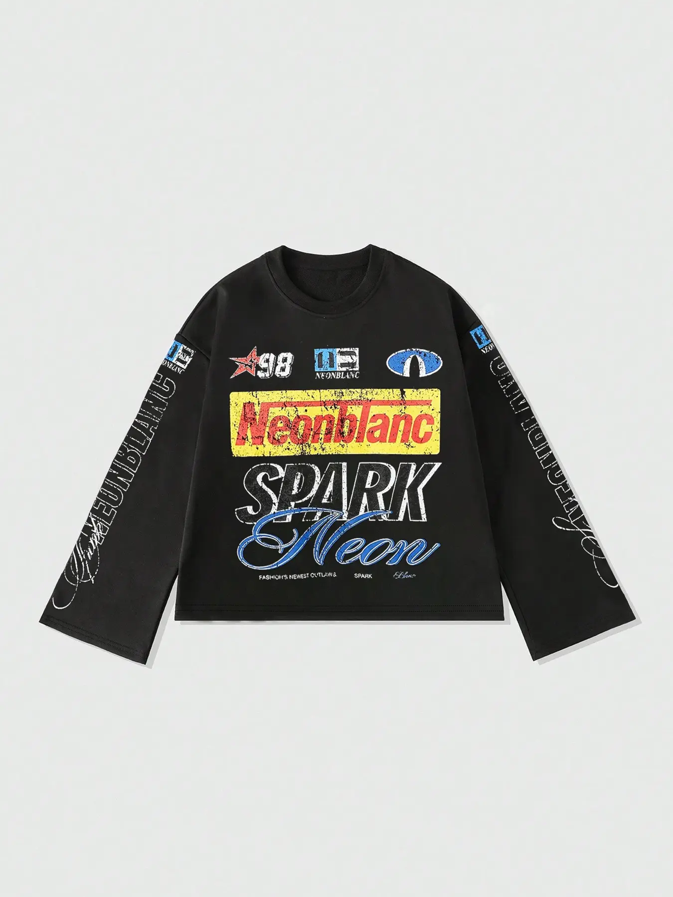 Men's Street Style Knit Round Neck Long Sleeve Fitted Letter Print T-Shirt, Summer & Fall Fashion, Casual Daily Wear, Youthful Sports Tee, Streetwear, Tops, Knitwear, Knitted Tops