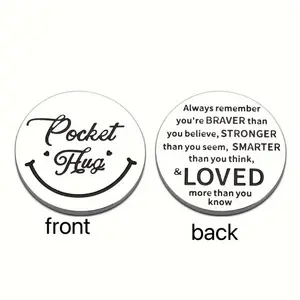Creative Double-Sided Engraved Commemorative Coin Gift, Pocket Hug Design for Loved Ones, Unique Keepsake for Special Occasions