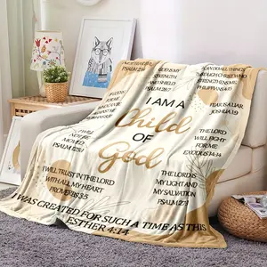 1pc Bible Verse, God Blanket, Soft and Comfortable, Christian Gifts for Women - God's Blanket, Bible Believing, Religious Gifts, Christian Inspired Blanket Super Soft Fleece Blanket, Double Sided Plush Blanket Throw