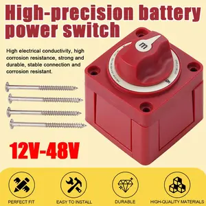 Universal Battery Master Disconnect Switch Isolator Controller, 12V-48V 350A Leakage-Proof Switch, for Car Truck Boat Marine RV Motorhome Automotive Electrical Parts & System