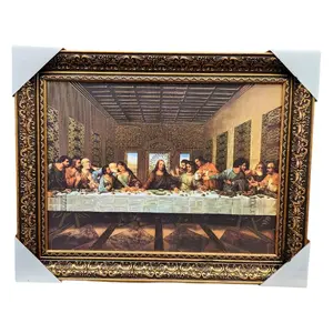 Last Supper 15"widex19"tall Ultima Cena NEW* IMAGEN Frame Cuadro Artwork with Detailed Framing and Intricate Design Elements Decoration Frame Religious art image, home decor, wall decor, church events, gifts