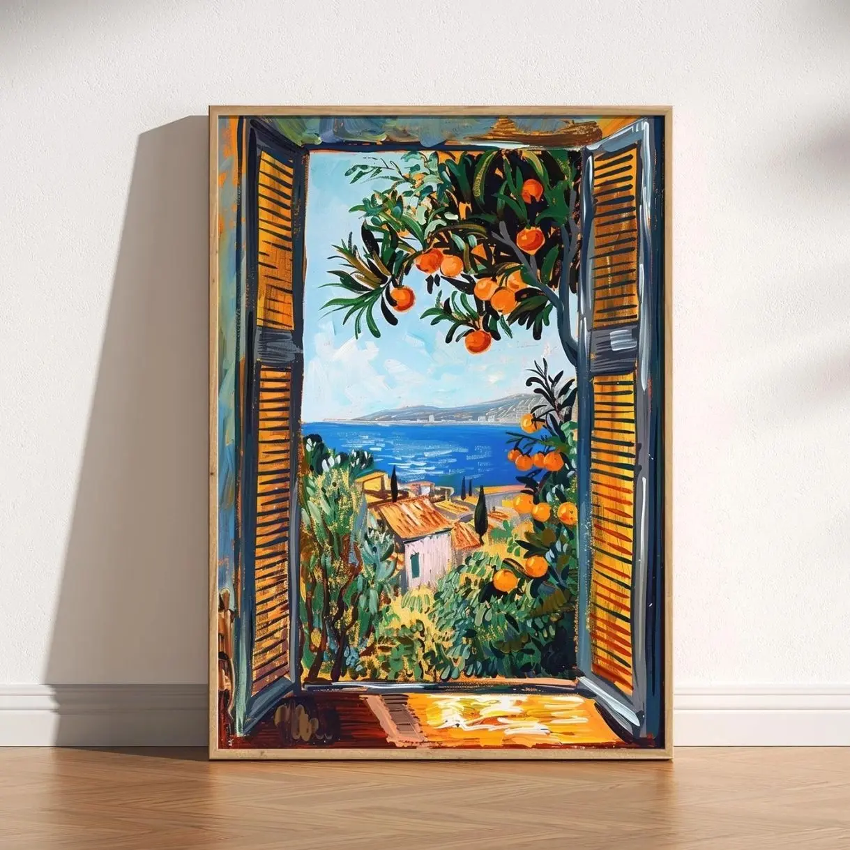 Matisse Inspired Open Window Poster Fauvist Coastal Wall Art Mediterranean F
