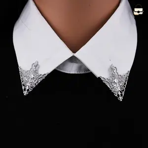 DUR-Elegant Vintage Designer Men and Women's Hollow Crown Collar Brooch Corner Badge with European American Retro Pattern Triangle Pin, Ideal for Gifts