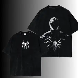 Friendly Neighborhood Hero Vintage Double Printed Oversize Acid Washed Tee Comic Graphic Top Cotton Streetwear Gift T Shirt For Comic Lover, Gift T Shirt For Movie Lover