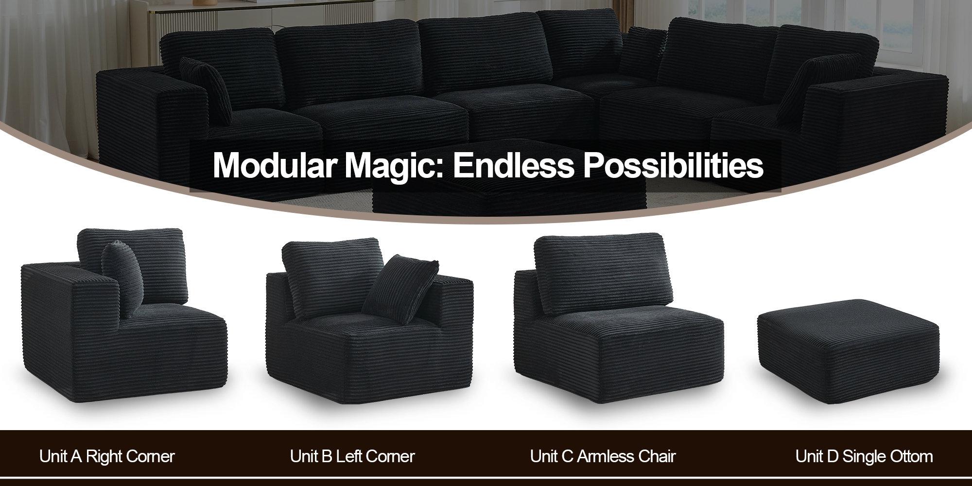 Modular Sectional Cloud Couch for Living Room,Modern Boneless Couche Set with Plush Corduroy,Comfy Floor Sofa with Memory Foam,Stupendous U Shaped Sofa with Chaise,No Assembly Required、shaped sofa Modular Sectional Cloud Couch for Living Room,Modern Boneless Couche Set with Plush Corduroy,Comfy Floor Sofa with Memory Foam,Stupendous U Shaped Sofa with Chaise,No Assembly Required、shaped sofa