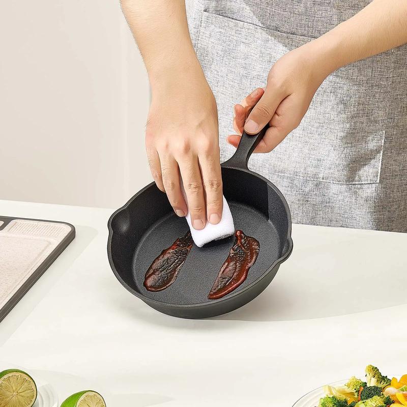 VEVOR Cast Iron Skillet, TikTokShopBlackFriday, 3-Piece Frying Pan Set (6, 8, 10 in), Heavy-Duty Skillets with Heat-Resistant Handle, Pre-Seasoned Chef's Pan, Kitchen Cookware, for Oven, Gas, Electrical, Induction, Black