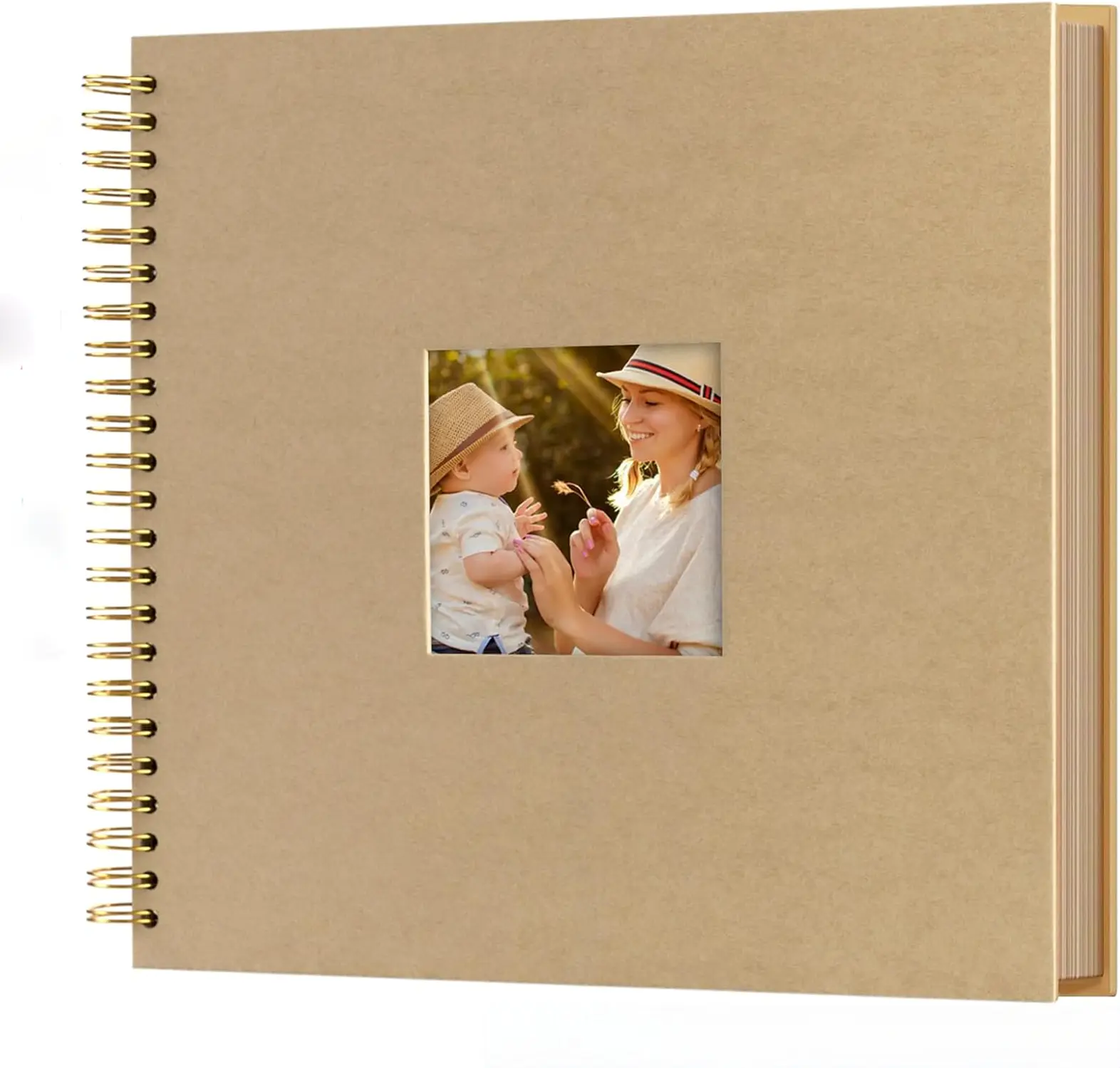 8 x 8 Inch  Scrapbook Album, Hardcover Kraft Paper Scrap Book with 40 Blank Pages, Photo Memory Book for Wedding, Anniversary and Family (Yellow, 8 Inch)