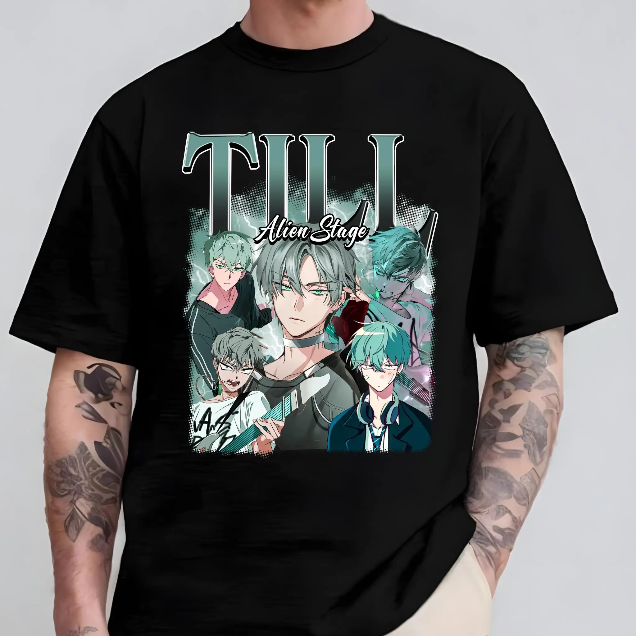 Alien Stage Till Graphic T-Shirt, Casual Cotton Short-Sleeve Fitted Anime Fan Merchandise Sports Top Clothes, Streetwear, Anime Fans, Graphic Print