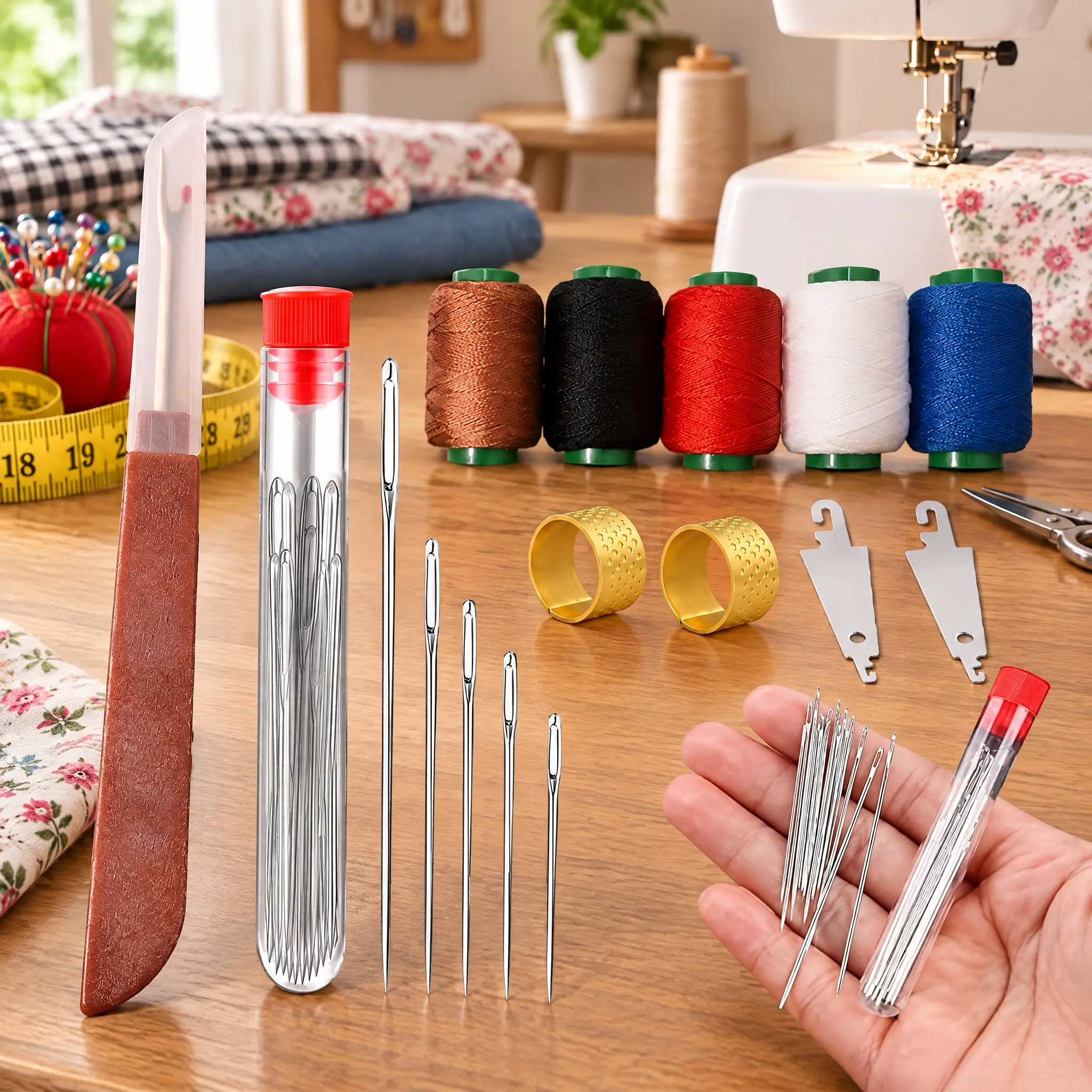36PCS Sewing Kit, Hand Sewing Kit with Large-Eye Needles & Thread, Portable Sewing Supplies for Clothing Repair, DIY Crafts & Travel