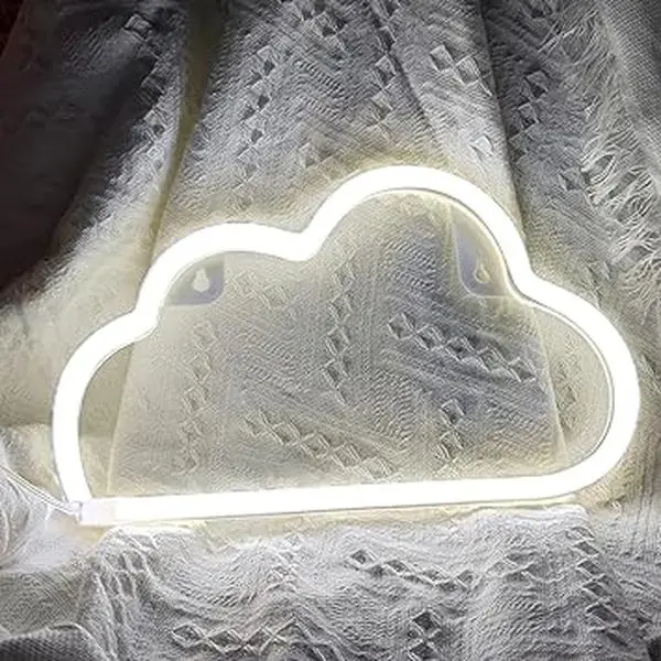 Cloud Neon Signs, LED Cloud Neon Light for Wall Decor, Battery or USB Powered Cloud Sign Shaped Decoration Wall Lights for Bedroom Aesthetic Teen Girl Kid Room