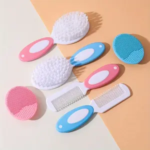 Baby Hair Brush, Cradle Cap Brush, Baby Hair Comb, Baby Hair Brush and Comb Set for Newborns & Toddlers, Baby Brush Soft Bristles, Ideal for Cradle Cap, Perfect Baby Registry Gift (Pink) Soft Microfiber Brushes