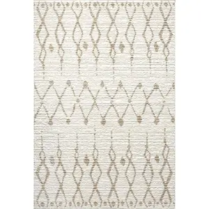 Jasmine Cream Beige Moroccan Geometric Tribal Area Rug