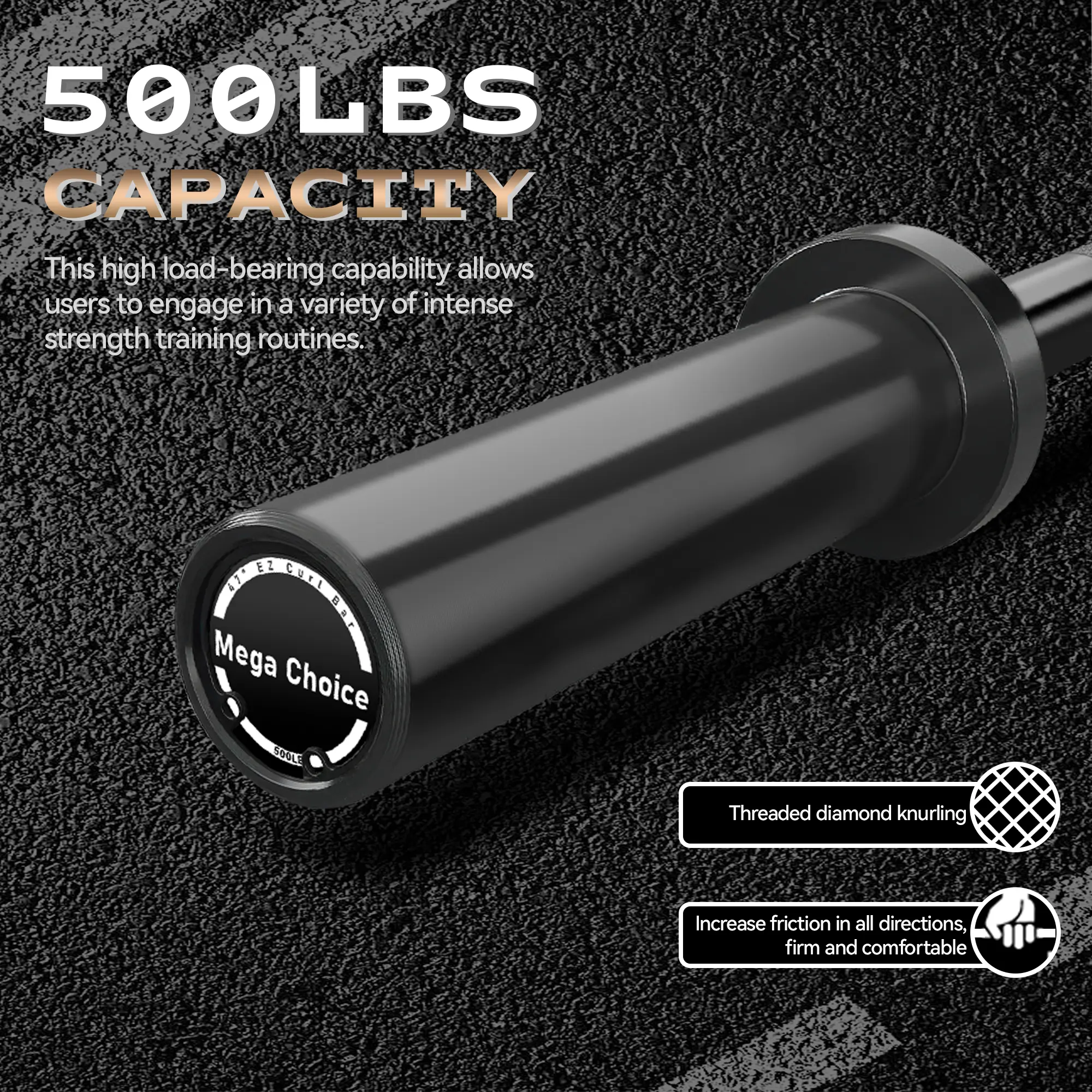 Garvee Heavy Duty International Games Barbell Set – 7FT 1500LB & 4FT 500LB Bars with 47" EZ Wave Bar, Carbon Steel, Knurled Grip, Fits 2" Plates, Spring Collars, Ideal for Weightlifting, Squats, Deadlifts, Biceps & Triceps