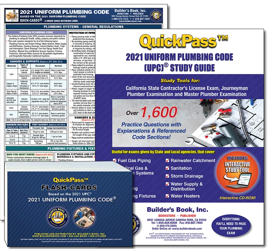 QuickPass 2021 Uniform Plumbing Code Study Guide Combo