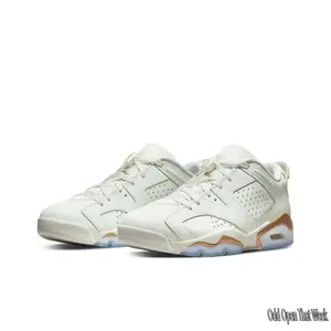 Elegant Low-Top Basketball-Inspired Shoes, Smooth Off-White Leather, Metallic Gold Trim, Lightweight Cushioned Sole, Versatile Casual Footwear for Street Style & Special Occasions
