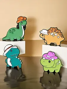 Cartoon Dinosaur Design Brooch, Cute Animal Badge for Men & Women, Enamel Pin Suitable for Backpacks, Jeans, Scarves, Hats Decoration, Men Accessories, Hat Pins, Alloy Brooch Pin, Enamel Lapel Pins