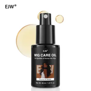 EJW Wig Care Oil Spray with Argan Coconut & Jojoba Oils Anti-Frizz Serum for Synthetic Human Hair Wigs Smooth Shiny 1.01 Fluid Ounce Wig Essential Oil
