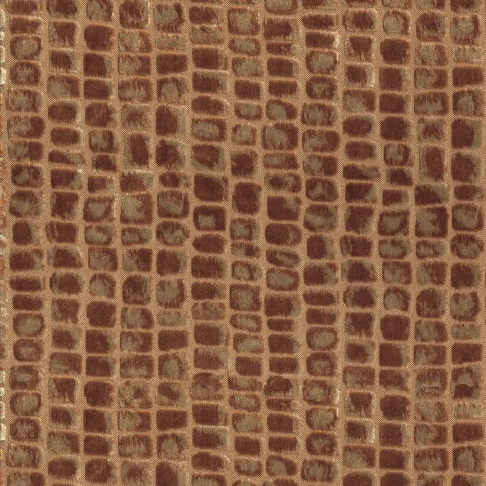 Crocodile Skin Inspired Velvet — Amber — 100% Polyester Fabric (54" Wide)