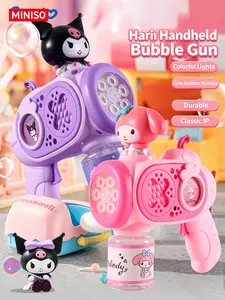 MINISO SR Family Series Bubble Gun, Lovely Kuromi, My Melody And Cinnamoroll Toy. Simple Operation, Massive Bubbles, Safe Material, Great for Summer Outdoor Games. Fun Plaything And Perfect Gift For Kids And SR Fans.