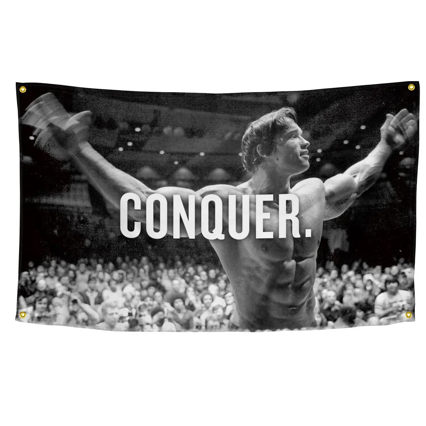 Conquer Gym Motivational Poster, Gym Decor Wall Hanging Banner, Indoor Backdrop for Home Gym & Party Decoration