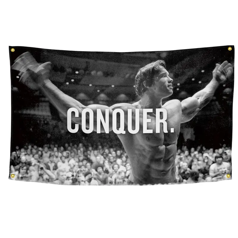 Conquer Gym Motivational Poster, Gym Decor Wall Hanging Banner, Indoor Backdrop for Home Gym & Party Decoration, Room Wall Art, Gift