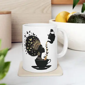Spiritual Goddess Ceramic Mug, 11oz, 15oz - Inspirational Coffee Cup, Tea Mug, Meditation Gift, Positive Energy Drinkware, Feminine Quote Cup