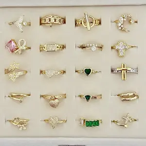 Adjustable Women's Gold Plated Ring - 1pc