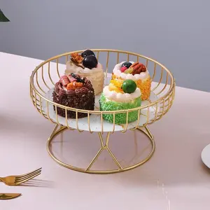 Luxury Fruit Tray Creative Living Room Storage Fruit Basket, Valentine's Day Mother's Day Afternoon Tea Candy Dessert Rack Metal Tray