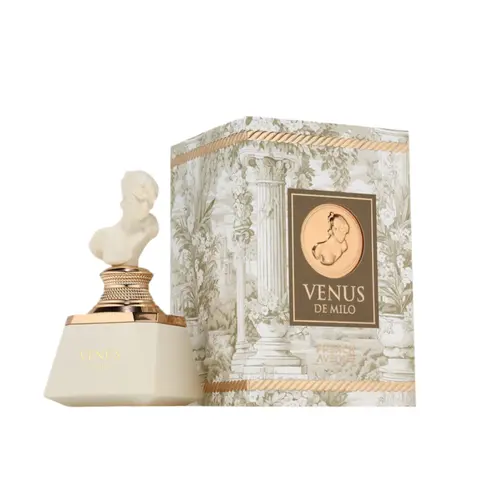 Venus De Milo EDP Niche Unisex Perfume by Fragrance World French Avenue - 3.4oz/100ml Single Item, EDP Liquid Perfumes with Vanilla, Citrus, Woody, Musk, Lily of the Valley, Ambroxan, Benzoin, Elegant Amber Notes, Daily & Evening Wear, Includes Box