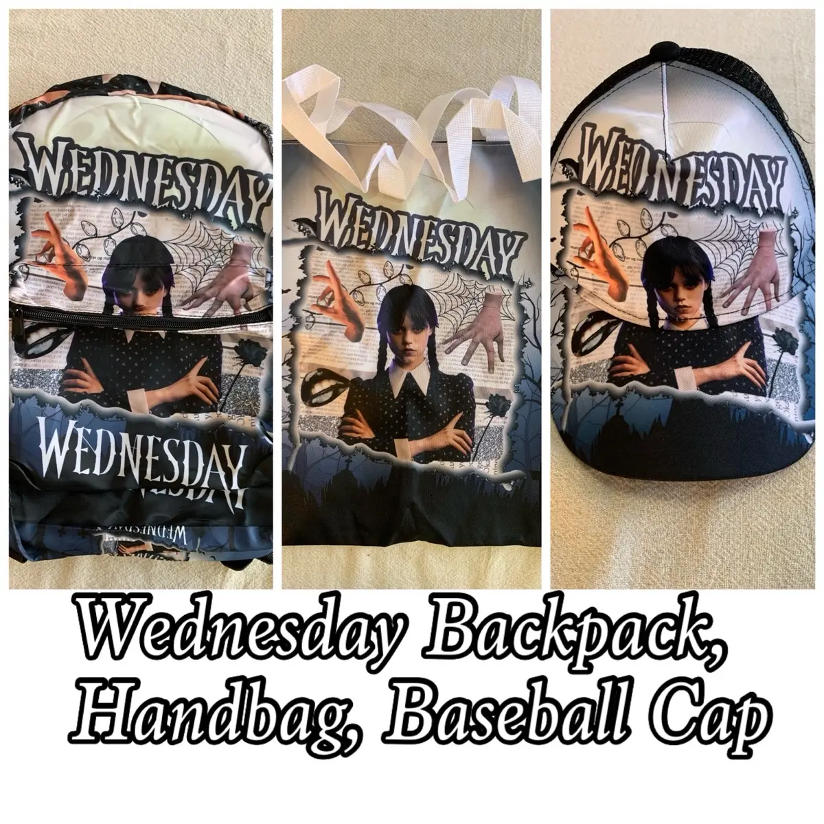 Wednesday Addams Backpack Three-piece Set.