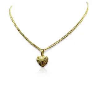 Nugget Heart Necklace - Gold Plated Heart Pendant on Chain for Women