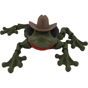 🐸 3D-Printed Articulated Cowboy Frog – Fun Desk Decor & Collectible Figurine | Official Cinderwing3D Design 🤠