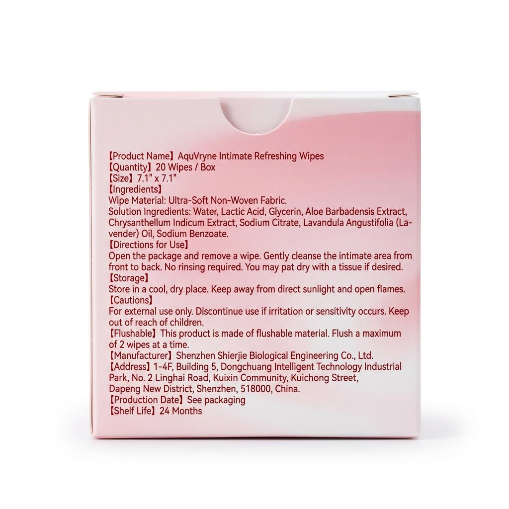 AquVryne pH-Balanced Feminine Wipes, Fragrance-Free& Paraben-Free, Flushable, Portable Travel Size for Period,Post-Gym & Daily Freshness