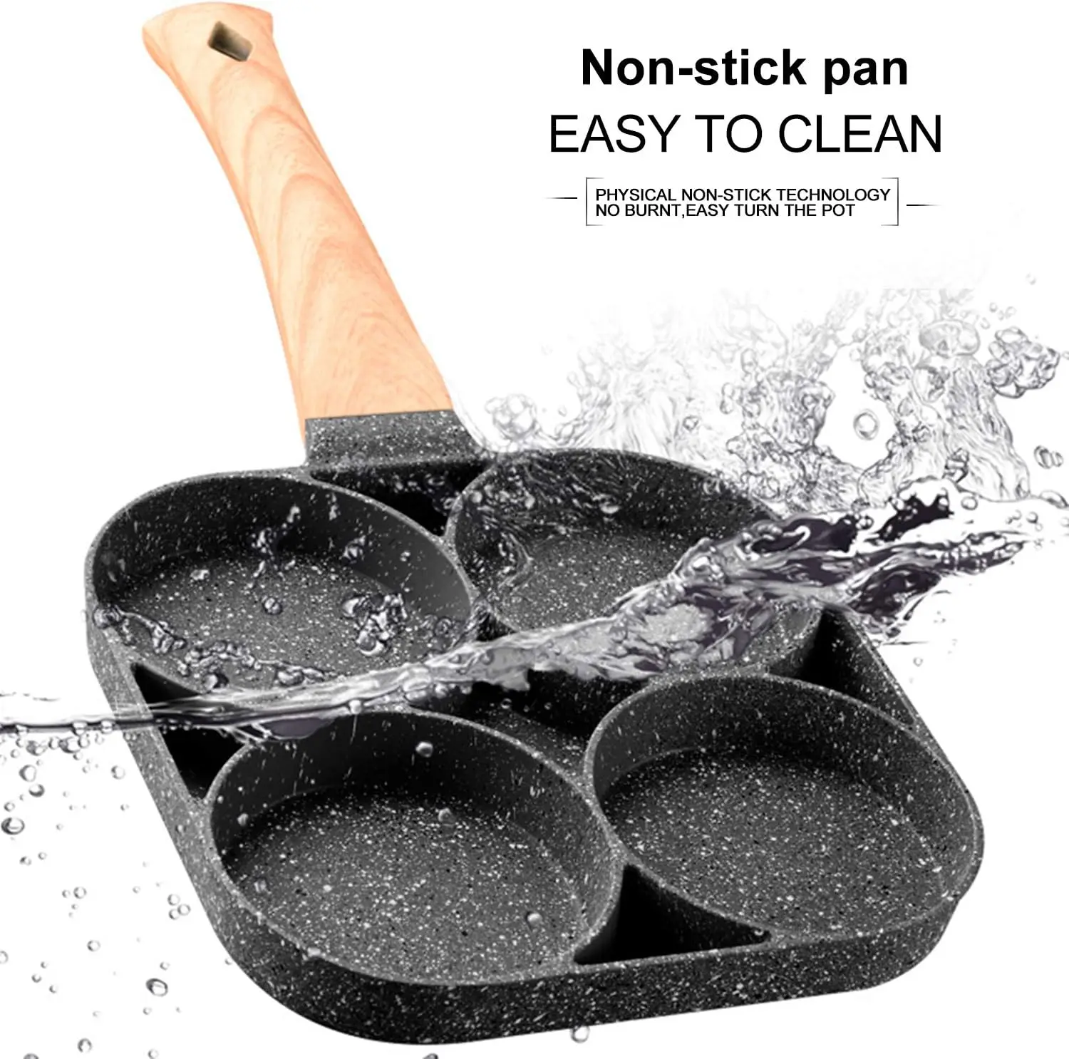 4-Cup Nonstick Aluminum Omelette Pan - Sturdy Cookware with Insulated Thermal Silicone Handle, Hanging Holes, Flat Bottom, Easy to Wipe, Suitable for Gas & Induction Cooktops, Ideal for Pancakes, Kitchen Supplies