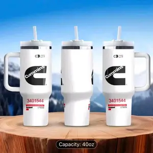 [Cummins Themed Insulated Tumbler] 40 oz Cummins - Themed Stainless Steel Tumbler - insulated Travel Mug with Lid, Leakproof for Hot and Cold Beverages - 304 Satinless Steel, Ideal for Camping, Hiking, Driving - 1 pc