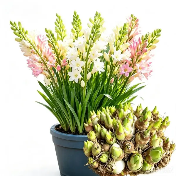 2 Pcs Tuberose Bulbs - White & Pink Fragrant Perennial Flower | Polianthes Tuberosa | Easy to Grow in Garden & Pots