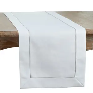 212 MAIN Shimmer Textile Table Runner - Piping Edge Detail for a Luxury Look, Ideal for Outdoor Tables & Furniture