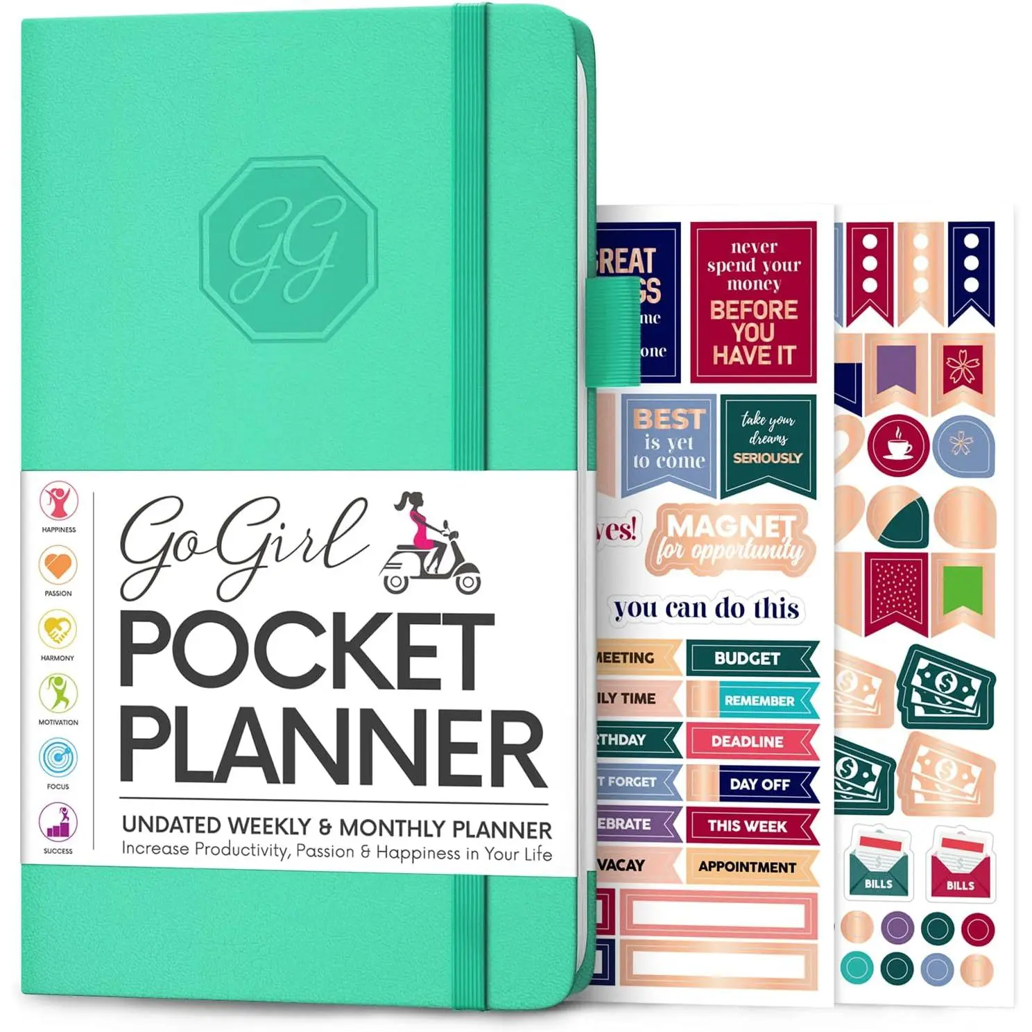 Planner and Organizer for Women - Pocket Weekly Planner, Goals Journal & Agenda for Time Management & Productivity. Undated ()