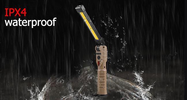 Rechargeable Flashlights, LED Work Lights with Magnetic Base & Hanging Hook, 180°Rotate, 5 Modes,  Work Light Mechanic Flashlight, khaki