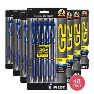 Pilot G2 Retractable Gel Pens Fine Point Blue (Pack of 48)