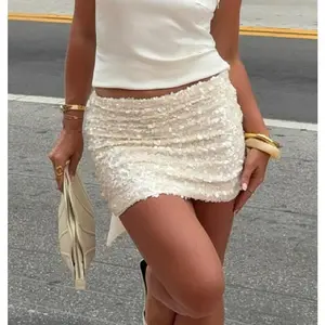 Women's Fashion Mini Skirts Sequins Low Waist Skirts Summer Party Bodycon Skirts Womenswear Bottom